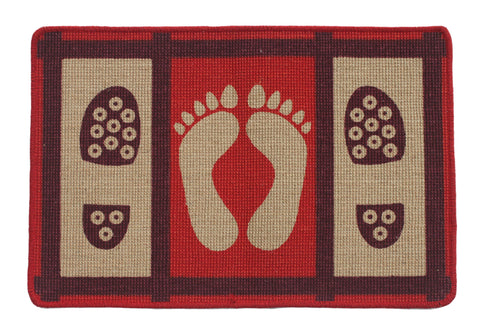 Decorative Jute Printed Anti Slip Doormat Set of 3Pc- 40x60 cm