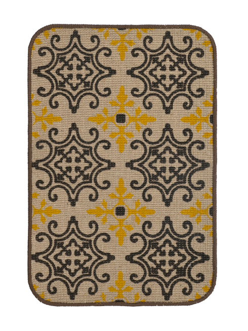 Decorative Jute Printed Anti Slip Doormat Set of 3Pc- 40x60 cm