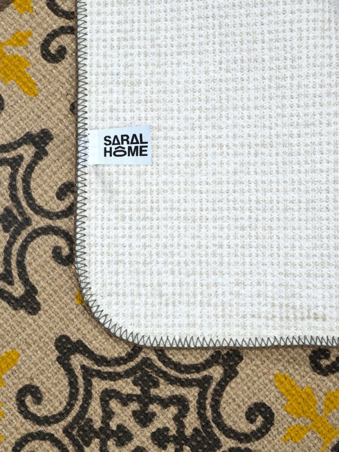 Decorative Jute Printed Anti Slip Doormat Set of 3Pc- 40x60 cm