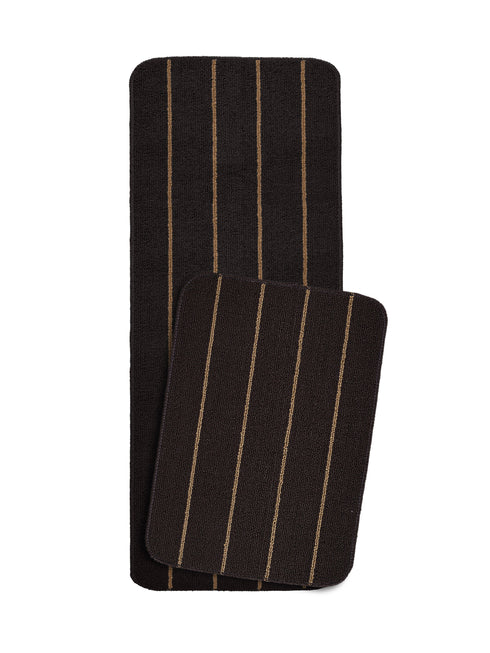 Multiuse Polyester Door Mat & Runner Floor Mat Combo Pack of 2 | Anti-Skid | Quick Drying | Soft Water Absorbent | Modern Design