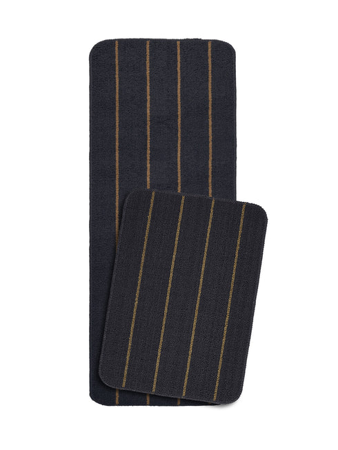 Multiuse Polyester Door Mat & Runner Floor Mat Combo Pack of 2 | Anti-Skid | Quick Drying | Soft Water Absorbent | Modern Design