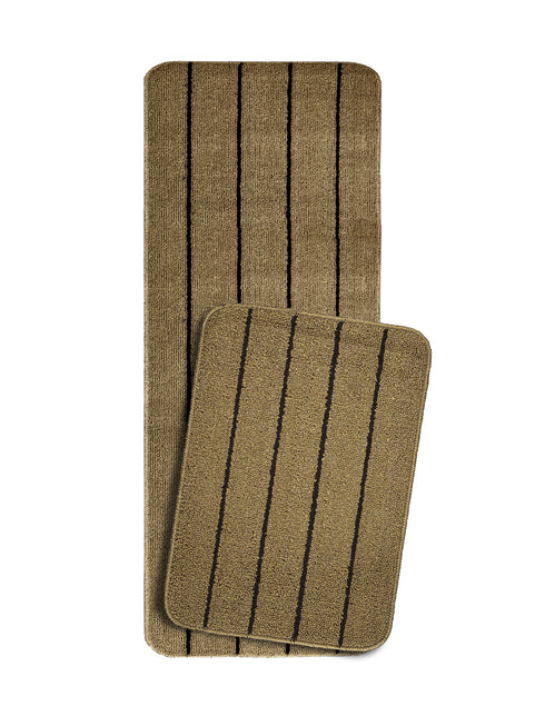 Multiuse Polyester Door Mat & Runner Floor Mat Combo Pack of 2 | Anti-Skid | Quick Drying | Soft Water Absorbent | Modern Design