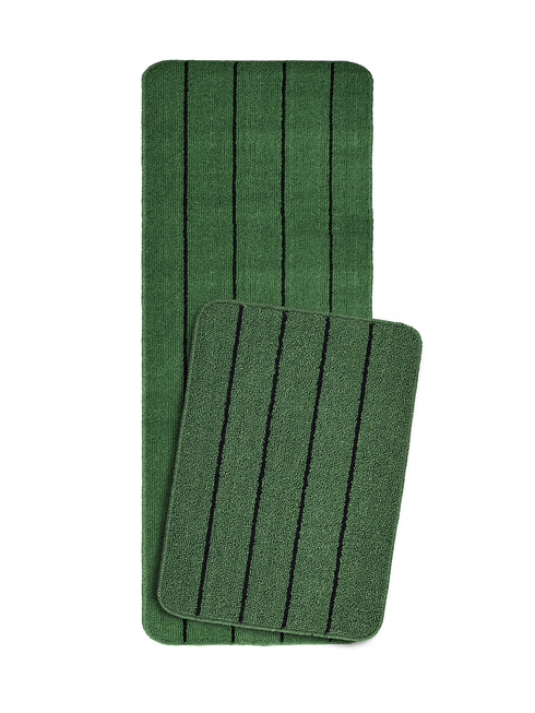 Multiuse Polyester Door Mat & Runner Floor Mat Combo Pack of 2 | Anti-Skid | Quick Drying | Soft Water Absorbent | Modern Design