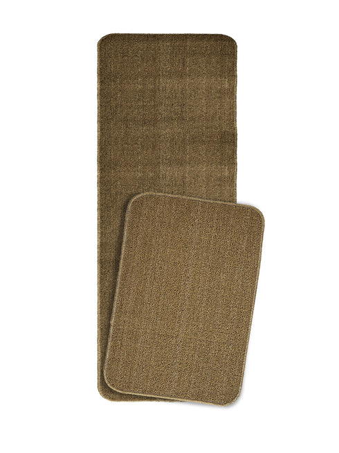 Multiuse Polyester Door Mat & Runner Floor Mat Combo Pack of 2 | Anti-Skid | Quick Drying | Soft Water Absorbent | Modern Design