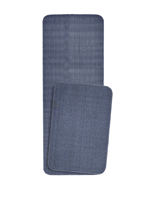 Multiuse Polyester Door Mat & Runner Floor Mat Combo Pack of 2 | Anti-Skid | Quick Drying | Soft Water Absorbent | Modern Design