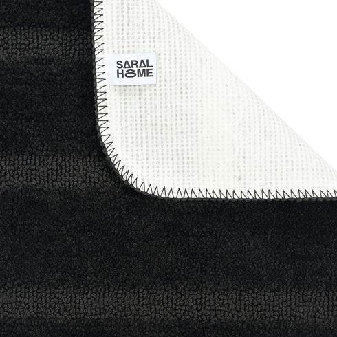 SOS-1019 High Low Loop Soft Microfiber Anti-Slip Set of 2 Bathmat