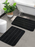 SOS-1019 High Low Loop Soft Microfiber Anti-Slip Set of 2 Bathmat