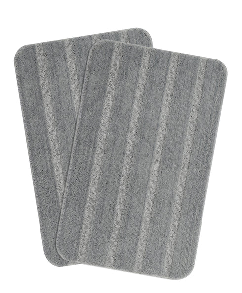 SOS-1019 High Low Loop Soft Microfiber Anti-Slip Set of 2 Bathmat