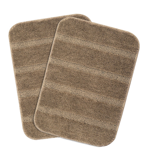 SOS-1019 High Low Loop Soft Microfiber Anti-Slip Set of 2 Bathmat