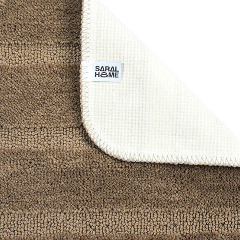 SOS-1019 High Low Loop Soft Microfiber Anti-Slip Set of 2 Bathmat