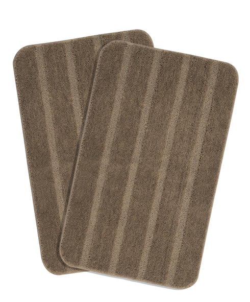 SOS-1019 High Low Loop Soft Microfiber Anti-Slip Set of 2 Bathmat