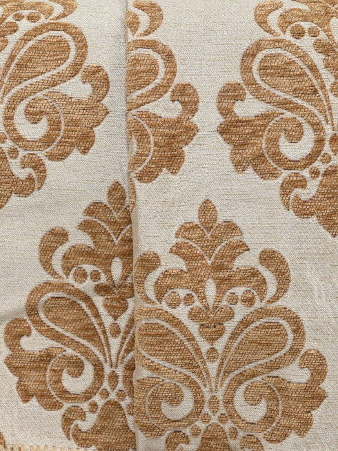 Medallion Polyester Cotton Sofa Throw Cover | Floral Emboss Design – Set 1