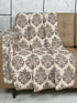 Medallion Polyester Cotton Sofa Throw Cover | Floral Emboss Design – Set 1
