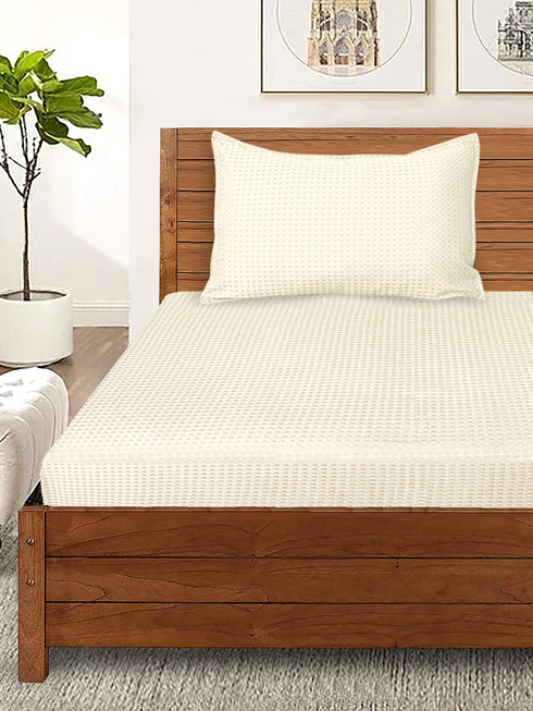 WAFFLE Cotton Bed Cover-Sheet