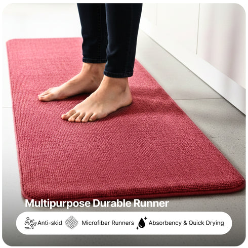 Solid Plain Floor Runner | Soft, Durable & Washable | Ideal for Hallway or Bedside Use