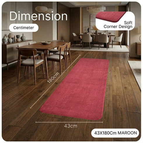 Solid Plain Floor Runner | Soft, Durable & Washable | Ideal for Hallway or Bedside Use