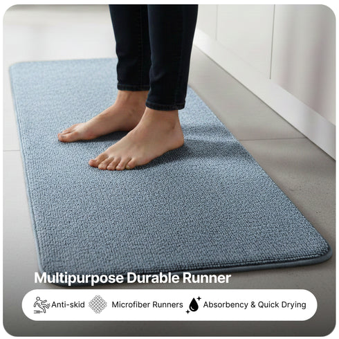 Solid Plain Floor Runner | Soft, Durable & Washable | Ideal for Hallway or Bedside Use