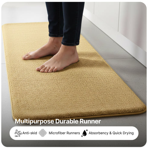 Solid Plain Floor Runner | Soft, Durable & Washable | Ideal for Hallway or Bedside Use