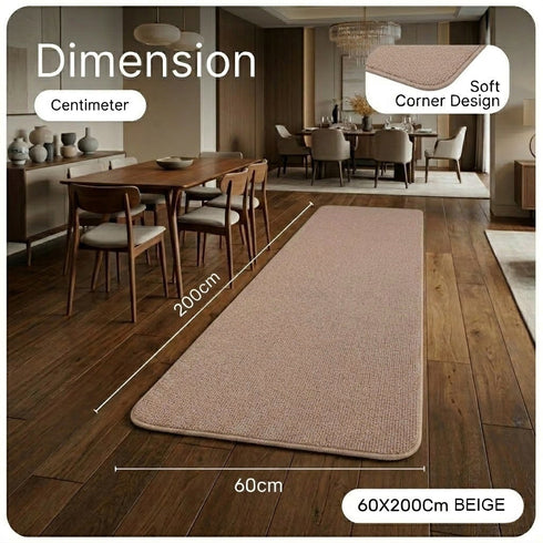Solid Plain Floor Runner | Soft, Durable & Washable | Ideal for Hallway or Bedside Use