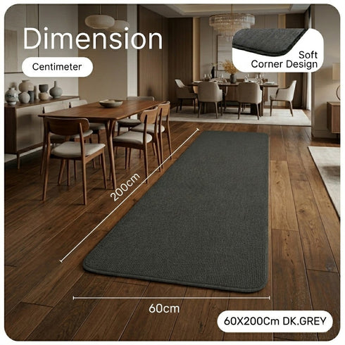 Solid Plain Floor Runner | Soft, Durable & Washable | Ideal for Hallway or Bedside Use