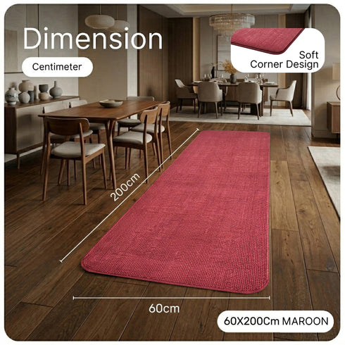 Solid Plain Floor Runner | Soft, Durable & Washable | Ideal for Hallway or Bedside Use