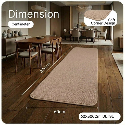 Solid Plain Floor Runner | Soft, Durable & Washable | Ideal for Hallway or Bedside Use