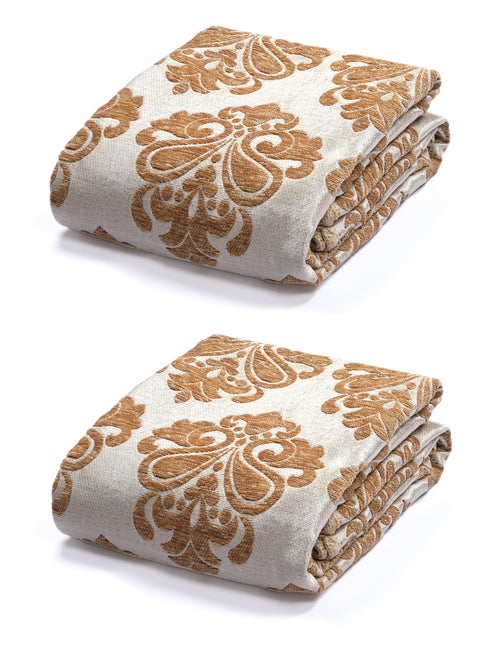 Medallion Polyester Cotton Sofa Throw Cover | Floral Emboss Design – Set 1