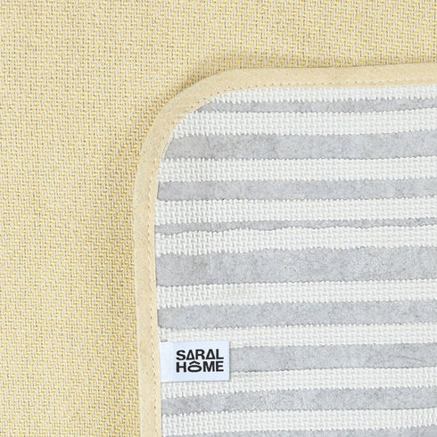 Plain Solid Cotton Anti-Slip Yoga Mat | Polyester Backing | Cushion Comfort