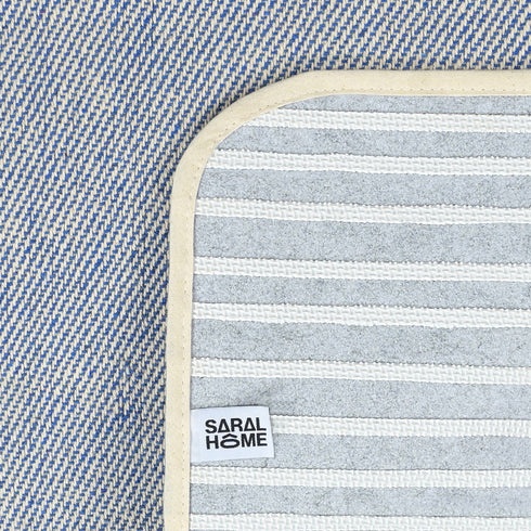 Plain Solid Cotton Anti-Slip Yoga Mat | Polyester Backing | Cushion Comfort