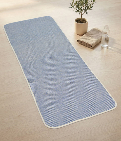 Plain Solid Cotton Anti-Slip Yoga Mat | Polyester Backing | Cushion Comfort