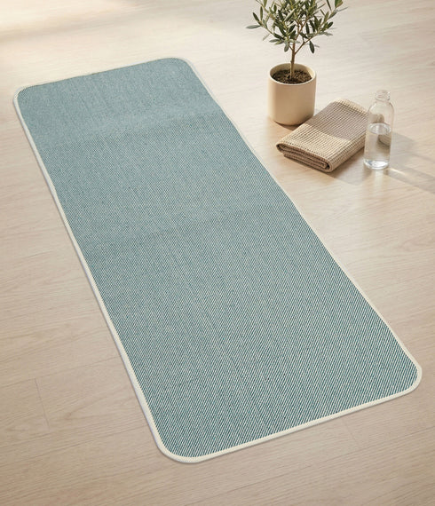 Plain Solid Cotton Anti-Slip Yoga Mat | Polyester Backing | Cushion Comfort