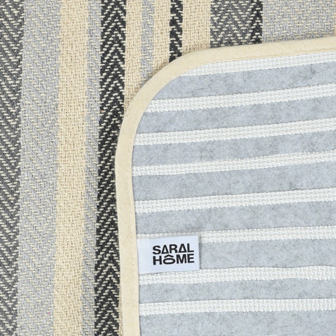 Stripe Cotton Yoga Mat – Breathable & Sweat-Resistant