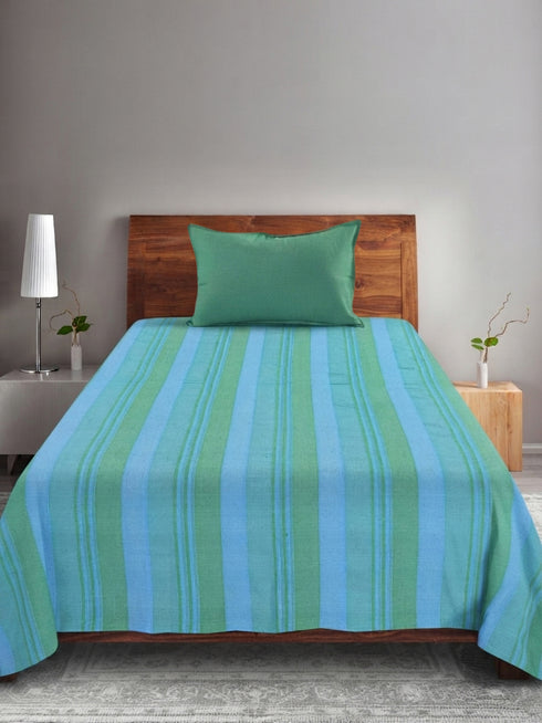 Joy Handwoven Cotton Bed Cover Set – Light Textured Finish | Vibrant Look