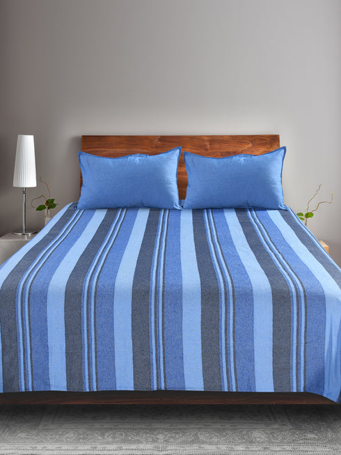 Joy Handwoven Cotton Bed Cover Set – Light Textured Finish | Vibrant Look