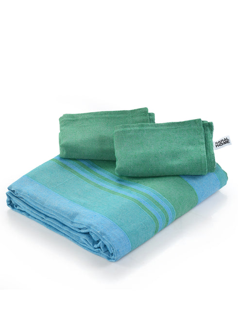 GIFT BOX | JOY Green Bedsheet-2 Pillow Covers | Cotton Bedsheet-Cover | For Gift & Daily Use