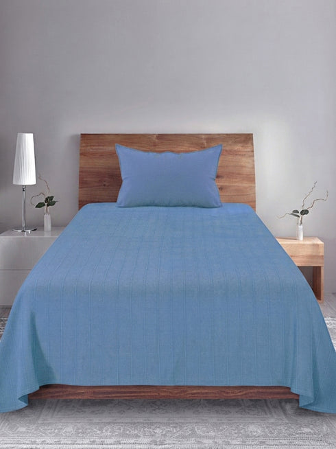 Sansaar Chawla Handwoven Cotton Bed Cover Set – Traditional Woven Detailing