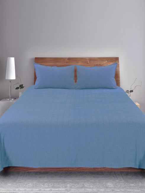 Sansaar Chawla Handwoven Cotton Bed Cover Set – Traditional Woven Detailing