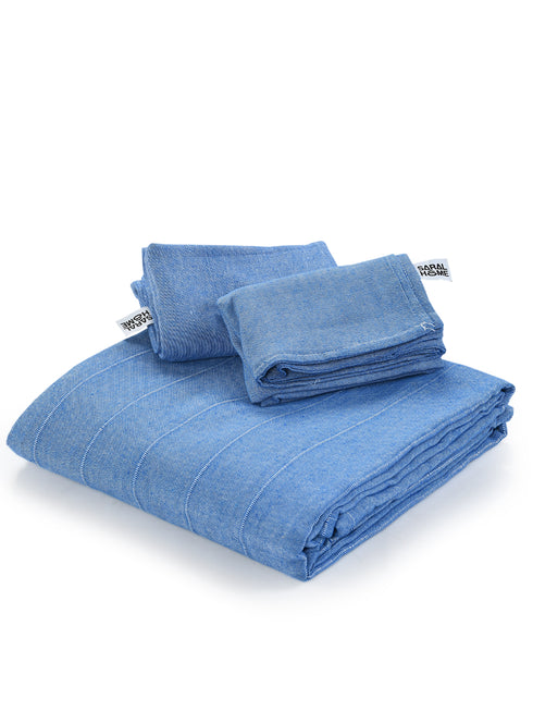 Sansaar Chawla Handwoven Cotton Bed Cover Set – Traditional Woven Detailing