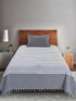 Even Stripe Handwoven Cotton Bed Cover Set – Subtle Line Detailing | Minimal Look