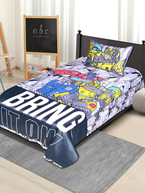 Transformer Single Size Bed sheet (60*90) with 1 Pillow