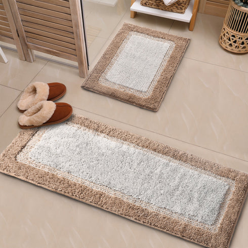 2 pc cotton runner set with bathmat