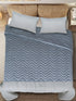 GIFT BOX | CHEVRON Grey Cotton Bedsheet-Cover | Matching Grey Reversible Quilt/Comforter | Combo Set For Gift & Daily Use