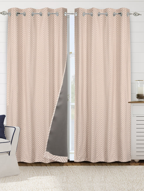 CHEVRON Damask Cotton Curtains