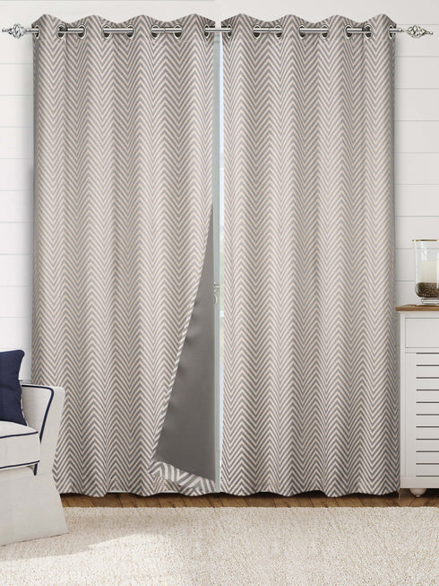 CHEVRON Damask Cotton Curtains