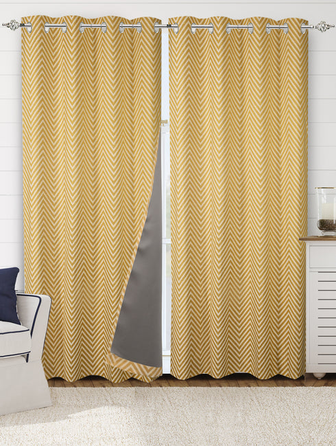 CHEVRON Damask Cotton Curtains