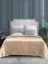 GIFT BOX | SHEEN SHINE Beige Cotton Bedsheet-Cover | Matching Beige Light weight Cloudy Mink Blanket | Combo Set For Gift & Daily Use