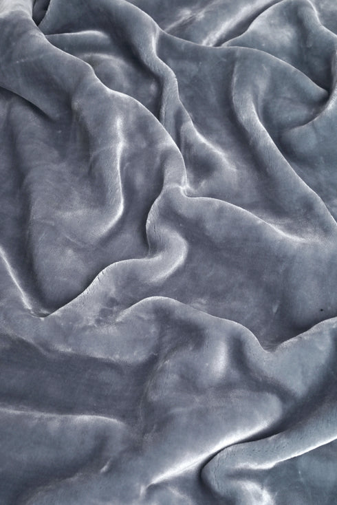 Winter Mink, Cloudy Silky - Soft Double Color Heavy 2 Layer Blanket with Crochet Lace Edges