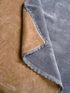 GIFT BOX | Beige Grey Winter Mink & Cloudy Silky Soft | Double Color Heavy 2 Layer Blanket 90″x90″ | with Crochet Lace Edges | For Gift & Daily Use