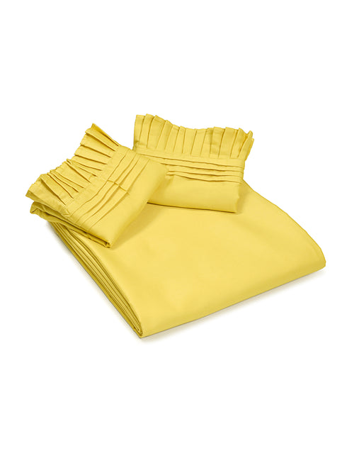 GIFT BOX | Cotton Gold Bedsheet-Cover | Matching Gold Light weight Cloudy Mink Blanket | Combo Set For Gift & Daily Use