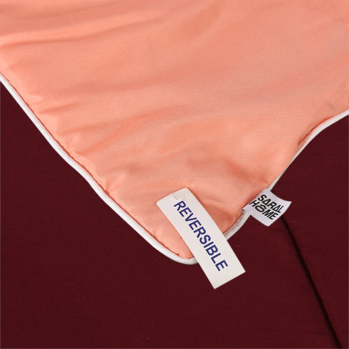 Reversible Solid Cotton Blanket/Comforter (Pink + Maroon)
